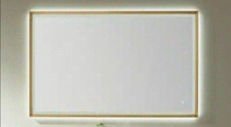 Vinnova Como 48 in. W x 30 in. H Rectangular Framed LED Light Wall Mount Bathroom Vanity Mirror in Gold