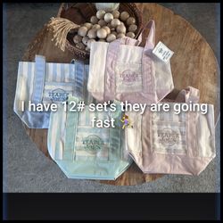 Trader Joe's mini striped tote bags