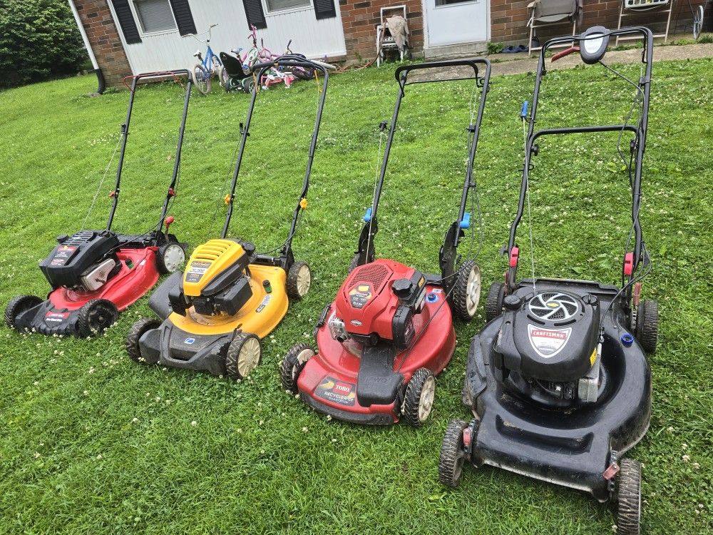 Lawn mowers for sale, see prices in description, prices vary