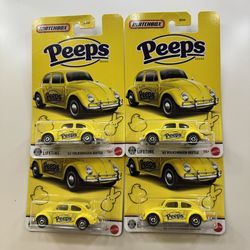 Matchbox 1962 Volkswagen Beetle YELLOW PEEPS Easter Lot of 4