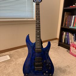 Schecter Guitar Research C-1 FR-S Apocalypse 6 String Electric Blue Reign Guitar