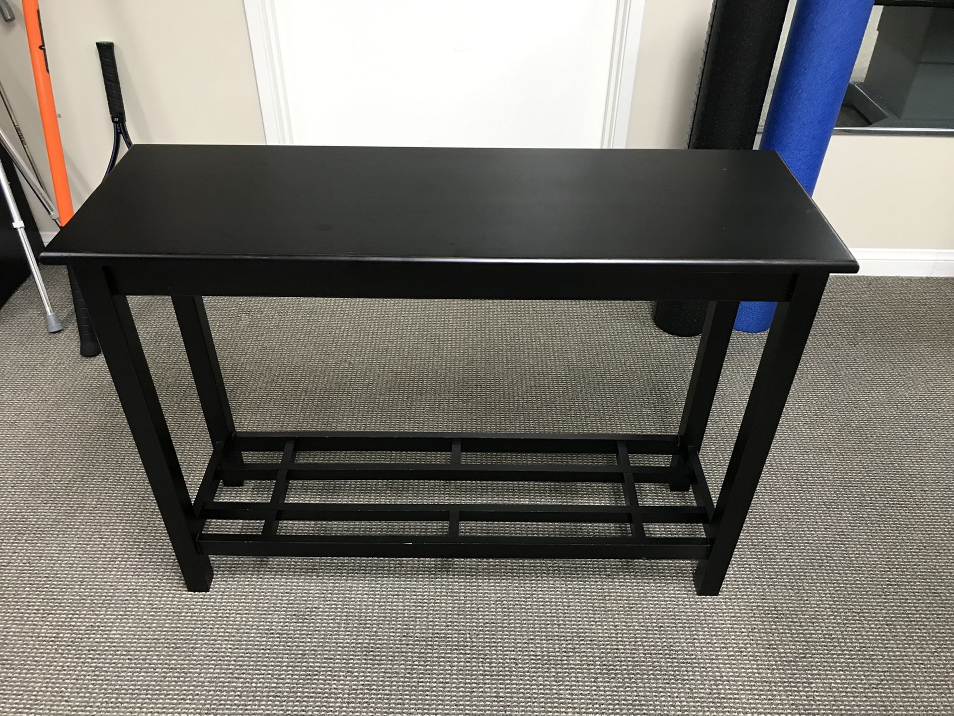 Black wood console table