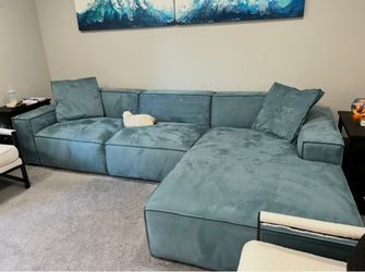 Modern Blue L-Shaped Sectional – $650 OBO