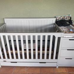 Grey Baby Crib 