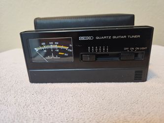 Vintage Seiko Quartz Guitar Tuner ST-368 Black