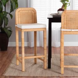 Bohemian Rattan Bar Stools *Set of 2*