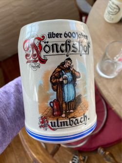 Vintage Monchshof Kulmbach Stoneware German Beer Stein Mug