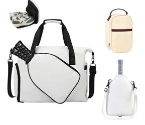 Pickleball Bag Set with Paddle Cover & Cooler, Large Capacity Waterproof Pickle Ball Bag for Women Men, Adjustable Strap, 3-in-1 Set