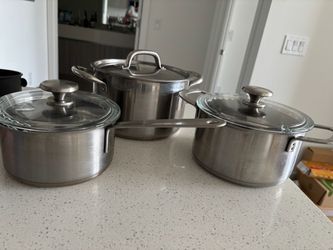 IKEA Stainless Steel Cookware — 3 Pots with Lids