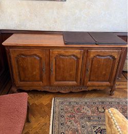 Vintage French oak buffet tables (2)