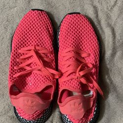 Pink Adidas Mesh Athletic Sneakers