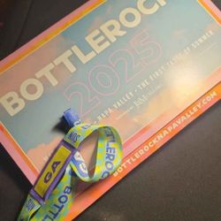GA Wristband For Sunday Festival NAPA VALLEY,CA  BOTTLEROCK