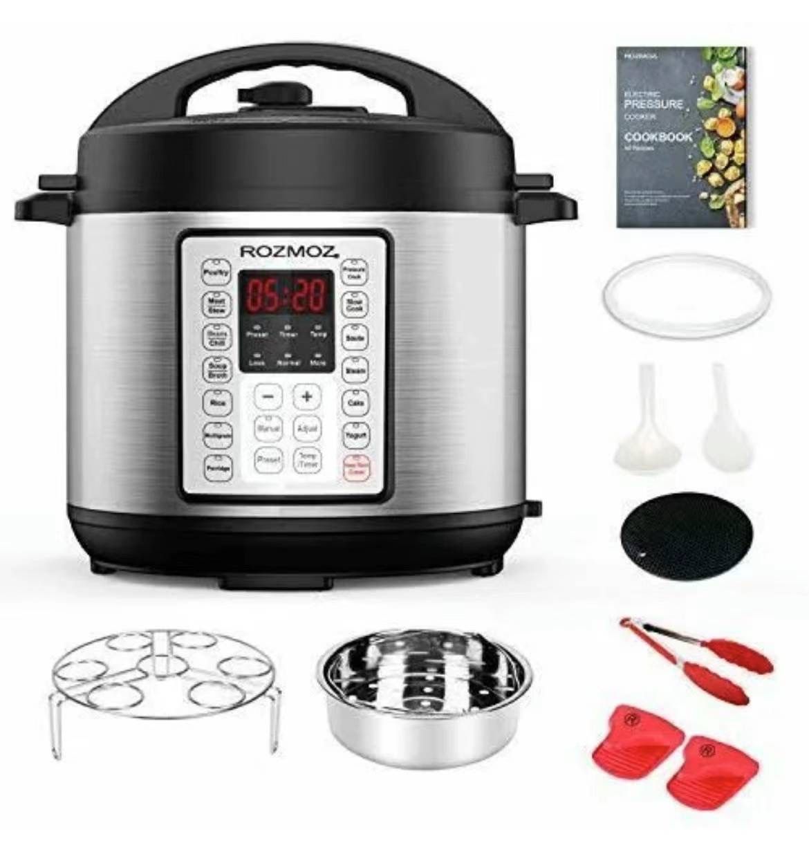 9-in-1 Electric Pressure Cooker, Slow Cooker, Rice Cooker, Steamer, Sauté, Yogurt Maker, Warmer & Sterilizer, Includes App With Over 800 Recipes, Stai