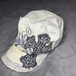 Vintage Rhinestone Military Style Cap