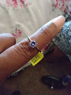 14 Carat Gold Over Sliver Tanzanite Ring