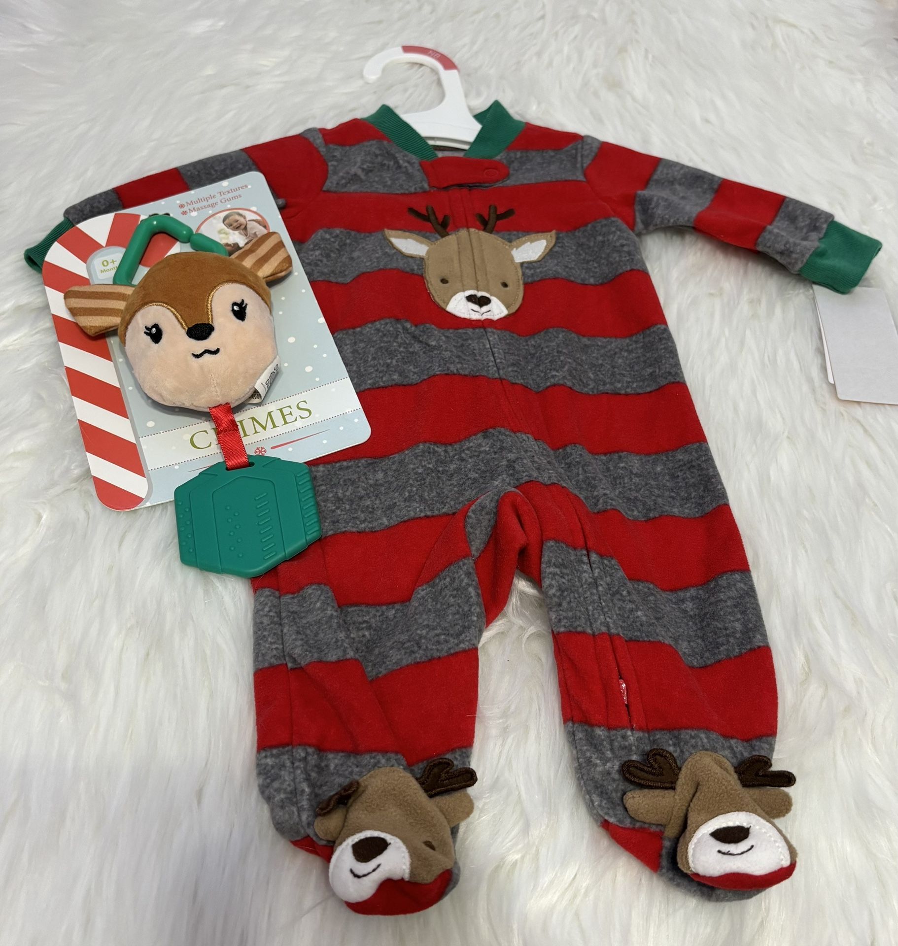 New! Just One You By Carter’s Reindeer Jammies w/ Reindeer Toy *NB