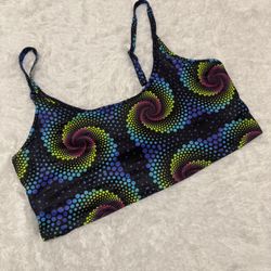 New 3xl psychedelic crop top tank festival rave EDC outfit shirt raver boho blue