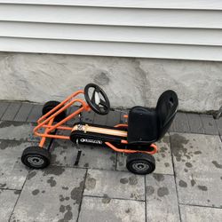 hauck Kids Pedal Go Kart, 4 Wheel Bike Cart, Ages 4-8, Lightning Ride, Orange