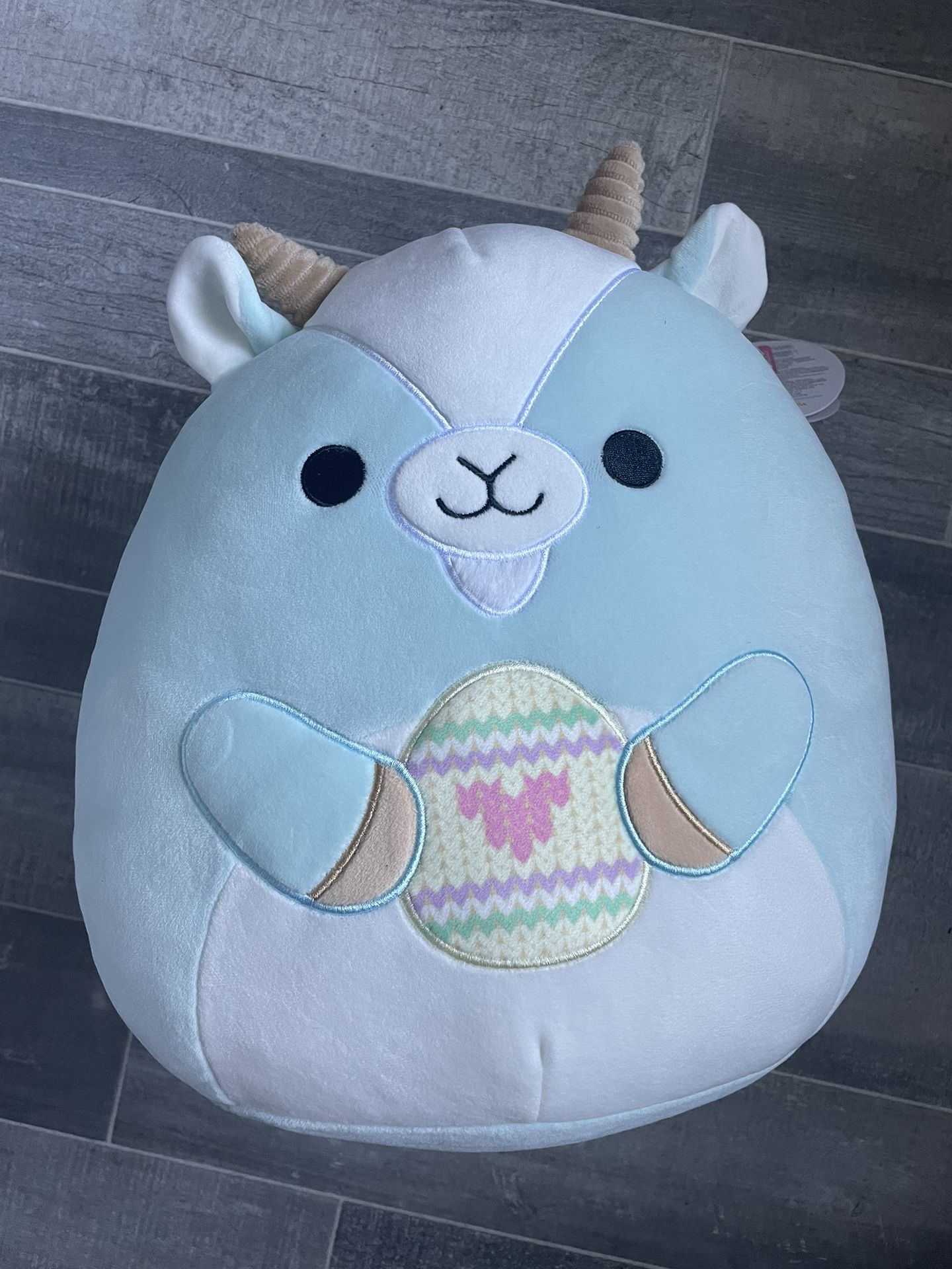 NWT Squishmallow DOMINGO The Light Blue Goat 12” Easter 2023 Plush Holding Egg
