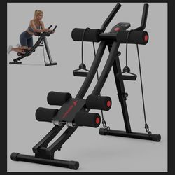 MERACH Dual Track Ab Machine, Adjustable Ab Trainer Machine, Ab Workout Equipment for Home Gym, Ergonomic Arc Track for Better Abs, Foldable Workout M