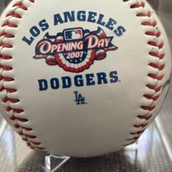 LA Dodgers 2007 Opening Day Signed Ball James Loney