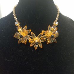 Vintage Kate Spade Amber Blooming Brilliant Flower Necklace