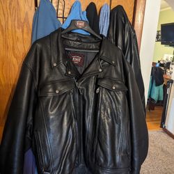 Leather motorcycle jacket