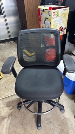 EuroTech Apollo Mesh Fabric Back Fabric Drafting Chair, Black