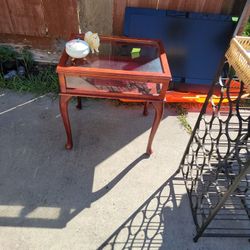 Antique Display End Table