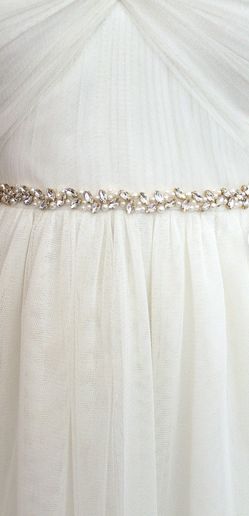 Gold Beaded Pearl Crystal Bridal Sash