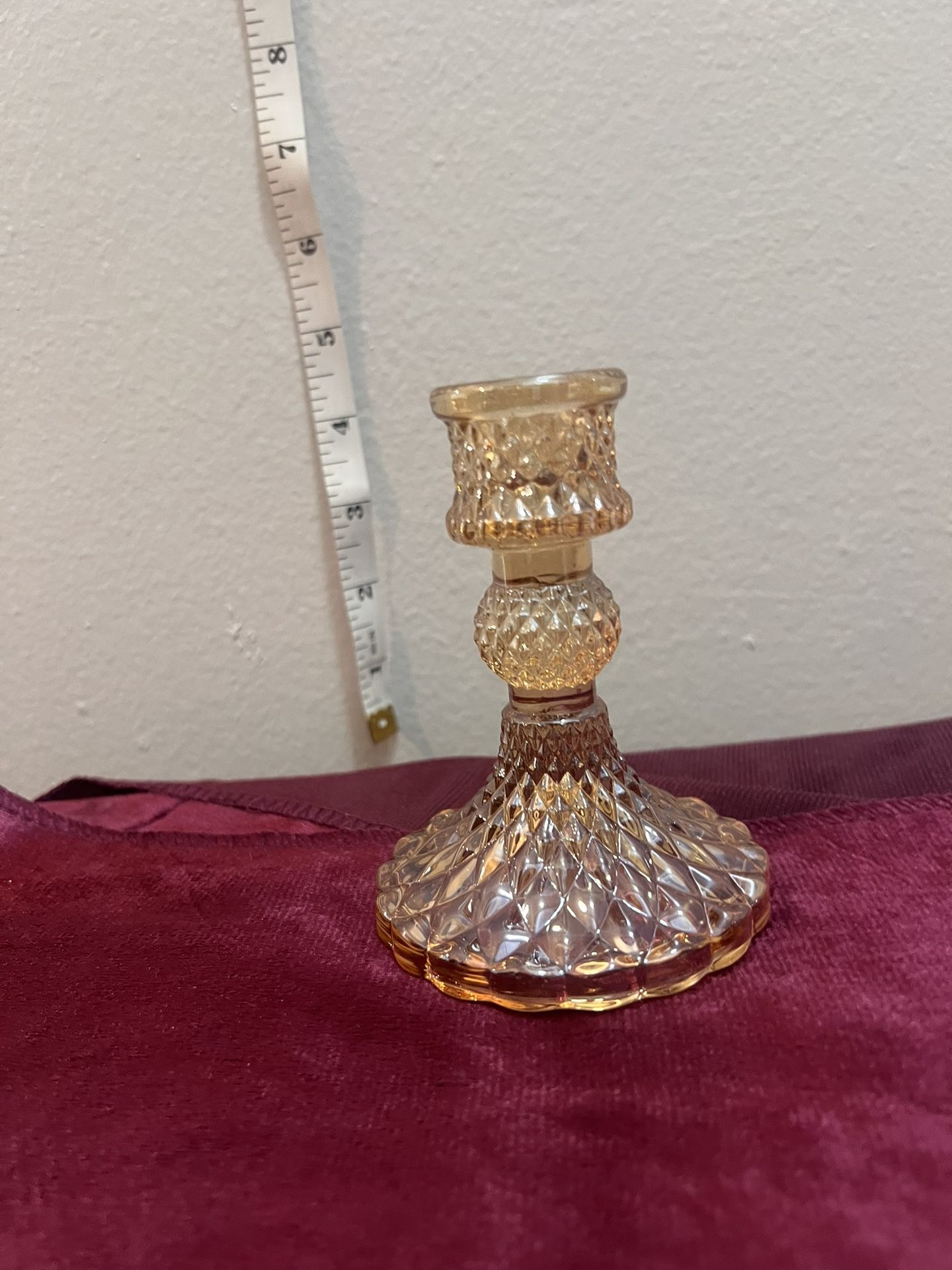 Set Of Six Gold Glass Candle Holders