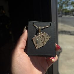 14K Playing Cards Pendant