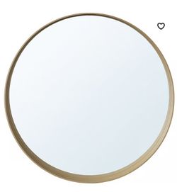 LARGE MIRROR WITH WOOD RIM