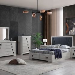 Marcelo Bedroom Set 4pc  Queen Extra $150 King 