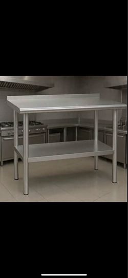New-Stainless steel heavy duty food prep table - 48 inch long