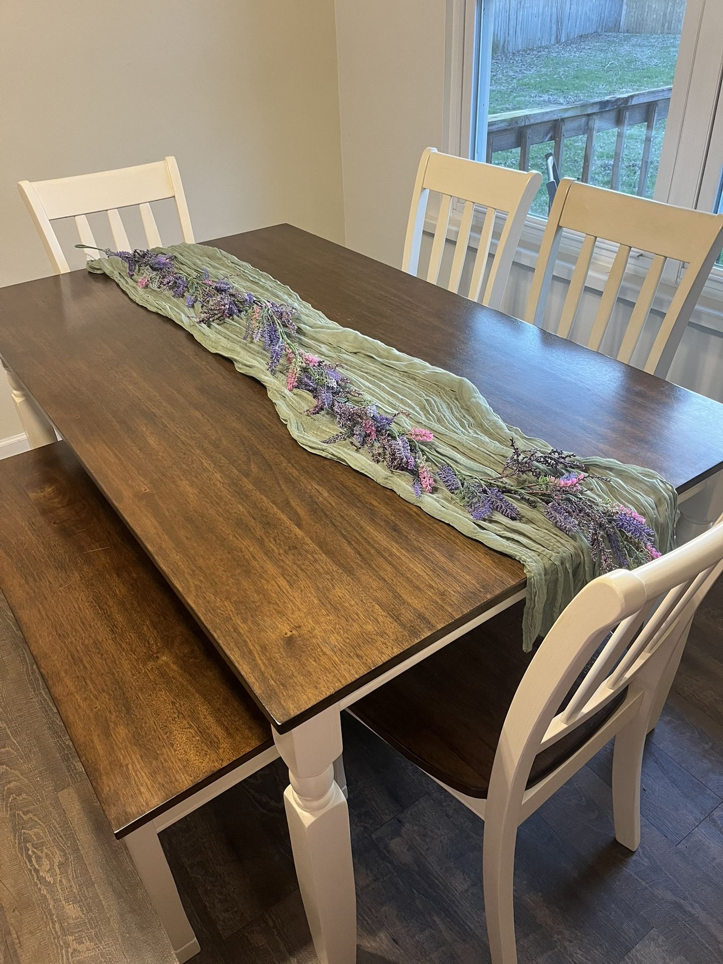 Dining Table and Chairs with Bench