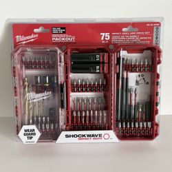 Milwaukee 75 Piece Screw Driver Drill Bit Set Impact Duty SHOCKWAVE Alloy Steel