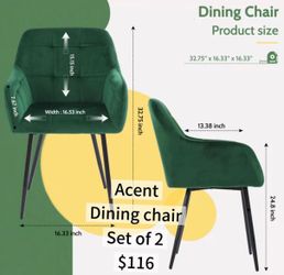 😀 2Pcs Flamingo Modern Dining Accent Chairs: Kitchen Decor Furniture for Dinning Room - Velvet Upholstered Dining Chair with Arms & Black Metal Legs,