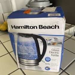 Open Box New Hamilton Beach 1.7L Electric Tea Kettle, Water Boiler & Heater, LED Indicator, Built-In Mesh Filter, Auto-Shutoff & Boil-Dry Protection, 