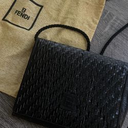 Authentic Woven Fendi Purse Black