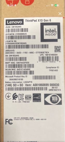 Lenovo thinkpad x13 /2026 model ( sealed)