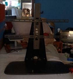Sanus Steel Swivel Tilt Height Adjusting Tabletop TV Pedestal Stand