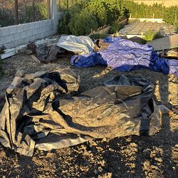 Assorted size and colored tarps