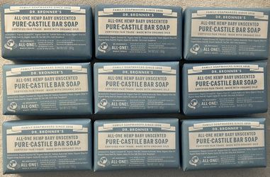 TOTAL 10 Dr. Bronner’s Bar Soap Hemp Baby Unscented Pure Castile