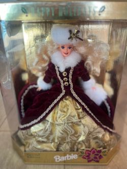 NEW Vintage Mattel 1996 Happy Holidays Christmas Barbie Doll - Special Ed Hallmark Rare Purple Eyes  #15646