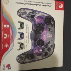 PDP - Afterglow LED Wireless Deluxe Gaming Controller: Multicolor - Nintendo Switch - Transparent