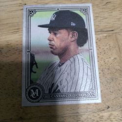 2021 Topps Allen & Genter Canvas Collection Baseball Card Featuring Deivi Garcia Of The New York Yankees.