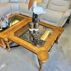 Vintage Large Solid Wood Coffee Table 
