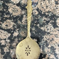Vintage Mr. Peanut Gold-Toned Serving Spoon