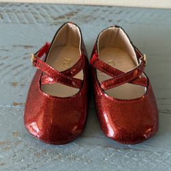 Newborn Sparkly Red Ballet Baby Shoes